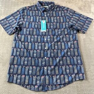 Caribbean Isle Breeze Shirt Mens XLT Tall Tiki Cocktail Resort Beach Vacation‎